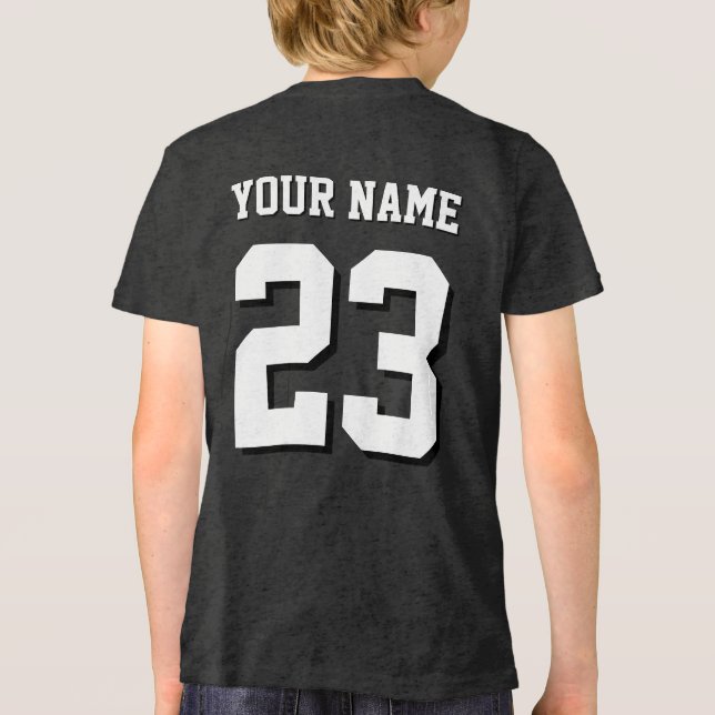 Custom Name and Number Jersey Sports Tri-Blend Shirt (Back)
