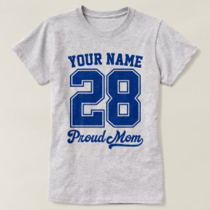 Custom Name and Number Shirt, Proud Mom T-Shirt