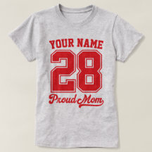 Custom Name and Number Shirt, Proud Mom