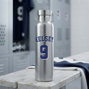 Custom Name and Number Sports Personalized Water Bottle