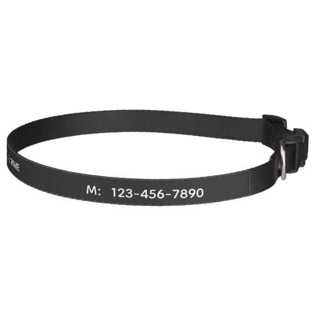 Custom Name and Phone Info Pet Collar - Your Color (Right)