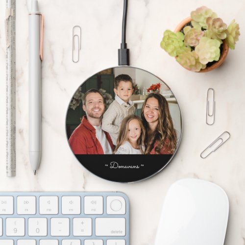 Custom Name and Photo Family Wireless Charger