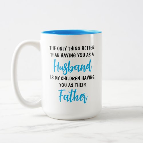 Custom Name and Photo Father Husband Gift Two_Tone Coffee Mug