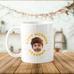 Custom Name and Photo – Retro Style, Full of Smile Coffee Mug<br><div class="desc">Start her day with sunshine and love! This custom retro sunburst mug with your photo “Good Morning Grandma” is the sweetest sip of nostalgia and joy—perfect for cozy mornings. To get the cutout effect please use a png file with the background already cut out. If not, the photo will appear...</div>
