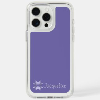 Custom Name and Poinsettia Art, Periwinkle