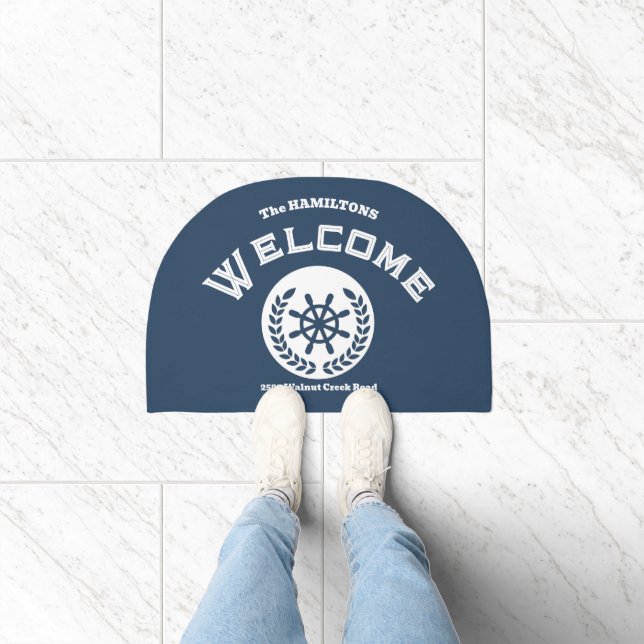 Custom Name and Text Nautical Doormat (Indoor)