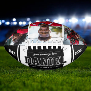 Custom Name and Text Photo Keepsake Gift Football