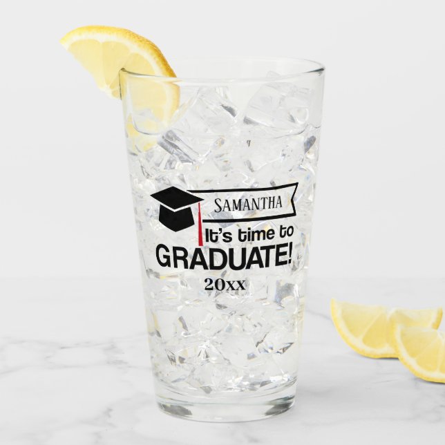 Custom Name and Year Graduation Gift Glass (Front Ice)