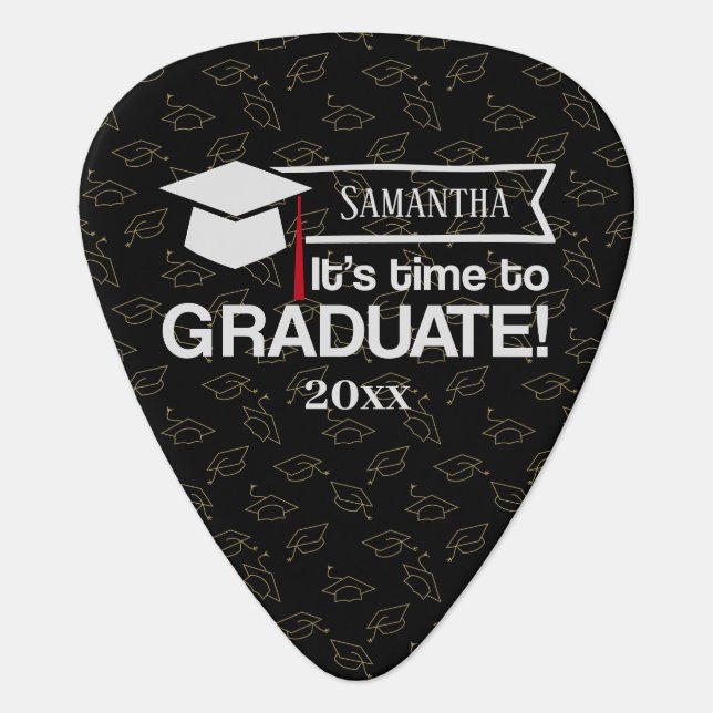 Custom Name and Year Graduation Gift Guitar Pick (Front)