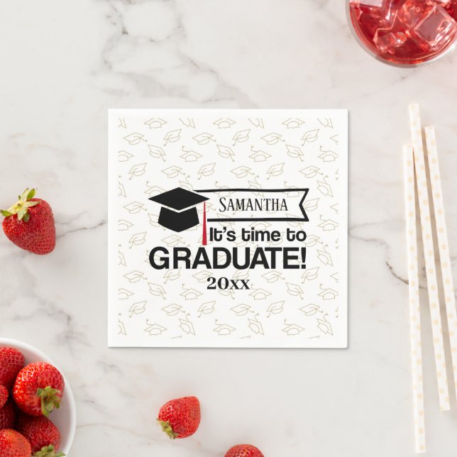 Custom Name and Year Graduation Gift Napkins (Insitu)