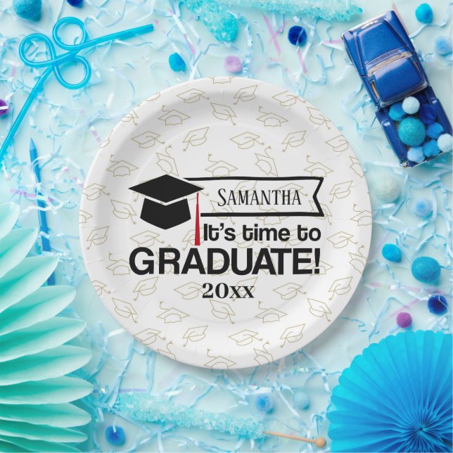 Custom Name and Year Graduation Gift Paper Plates (Party)