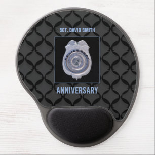 Custom Name, Anniversary with Police Department Gel Mouse Pad