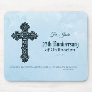 Custom Name & Anniversary Year Ordination, Priest Mouse Pad