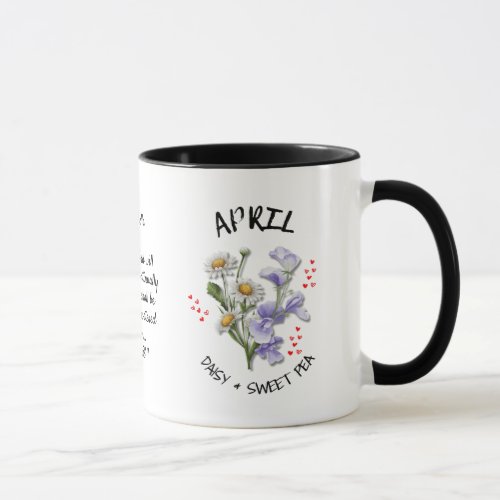 Custom Name APRIL Birth Month Flower Christian  Mug