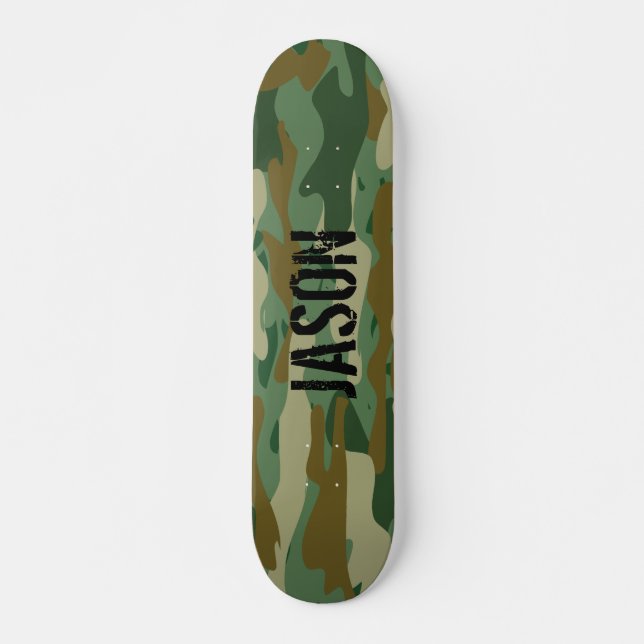 Custom name armo camo camouflage skateboard deck (Front)