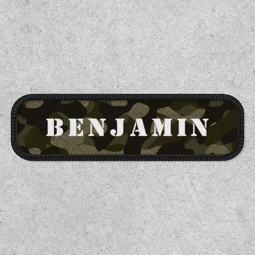 Custom Name Army Green Camouflage Pattern Patch