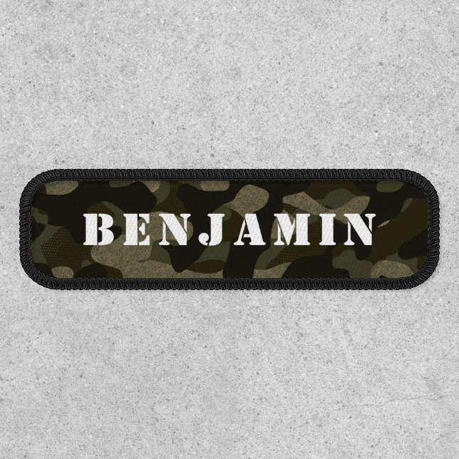 Custom Name Army Green Camouflage Pattern Patch (Front)