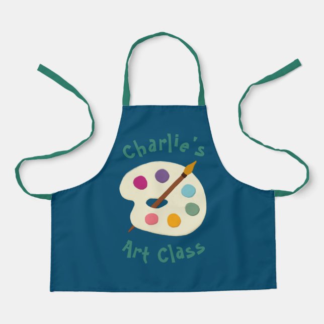 custom NAME Art class school Artist Apron (Front)