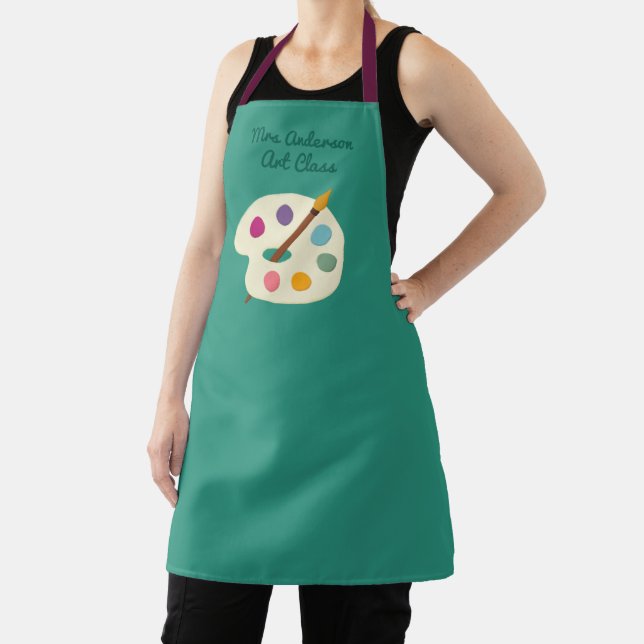 custom NAME Art class teacher Artist Apron (Insitu)