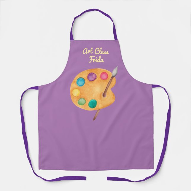 custom NAME Art class teacher Artist Apron (Front)