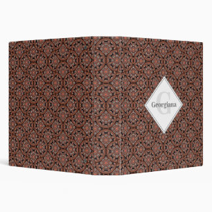 Custom Name Art Deco Safari Sunset Boho Mandala 3 Ring Binder