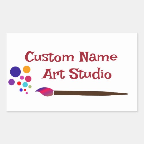 Custom Name Art Studio Artist Painter Rectangular Sticker