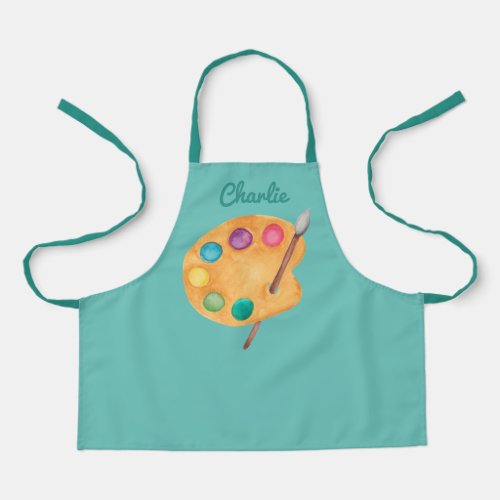 custom NAME Artist art palette paint kids apron 