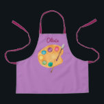 custom NAME Artist art palette paint kids apron<br><div class="desc">Add your name and change the colors! 

Fantastic watercolor illustration hand painted in our studio. 
Unisex art apron for kids and/or adults. 
Use it at home,  in school or in your creative art class atelier.</div>