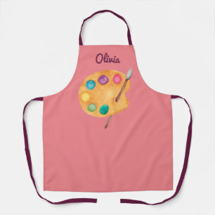 custom NAME Artist art palette paint kids apron