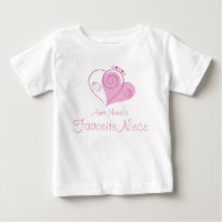 Custom Name Auntie's Favorite Niece Pink Hearts
