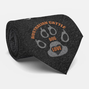 Custom Name Australian Cattle Dog Breed Gray Tie