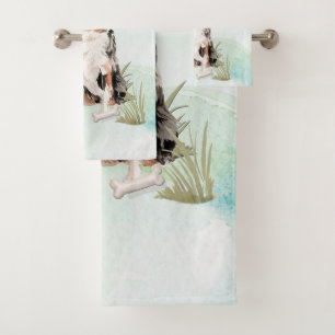 Custom Name Australian Shepherd Pet Dog Bath Towel Set