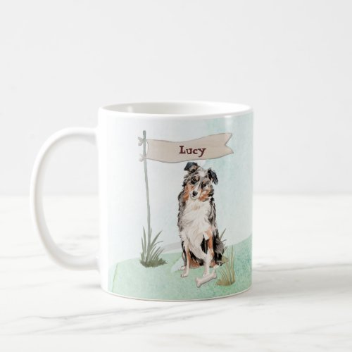 Custom Name Australian Shepherd Pet Dog Coffee Mug