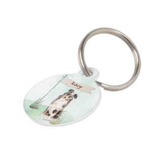 Custom Name Australian Shepherd Pet Dog Pet ID Tag