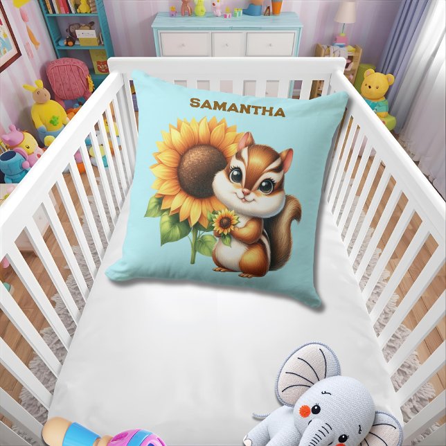  Custom Name Autumn Chipmunk Pillow  (Creator Uploaded)