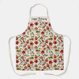 Custom Name Autumn Pumpkins, Acorns & Fall Foliage Apron