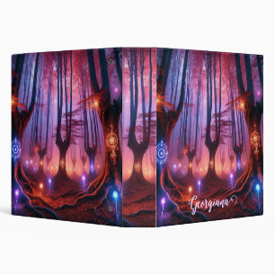 Custom Name Autumnal Enchanted Whimsigoth Forest 3 Ring Binder