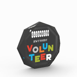 Custom Name, Awesome Volunteer Appreciation Acrylic Award