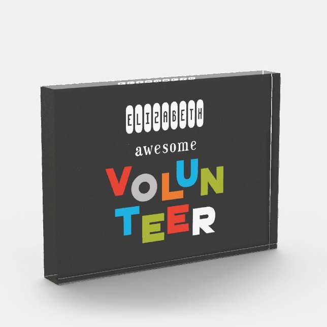 Custom Name, Awesome Volunteer Appreciation Award (Left)