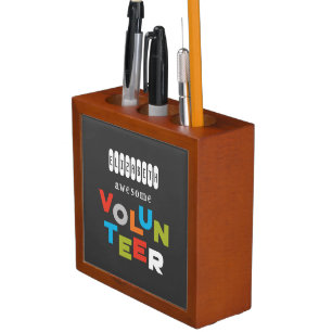Custom Name, Awesome Volunteer Appreciation Pencil Holder