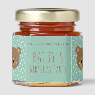 Custom name Baby Bear cute kids  Honey Jar Favors
