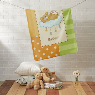 Custom Name Baby Bear Teddy Blanket