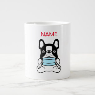 CUSTOM NAME BABY BULLDOG WITH MASK SPECIALITY MUG