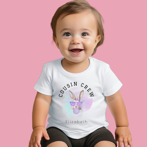 Custom Name Baby Girl Cousin Crew Easter Family Baby Bodysuit