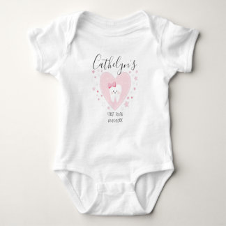 Custom Name Baby Girl First Tooth Outfit Baby Bodysuit