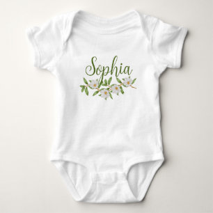 Custom Name Baby Reveal Girl Nature Flowal Sophia Baby Bodysuit
