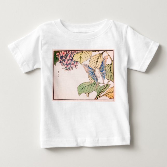 CUSTOM NAME BABY T-SHIRT JAPANESE PRINT BUTTERFLY (Front)