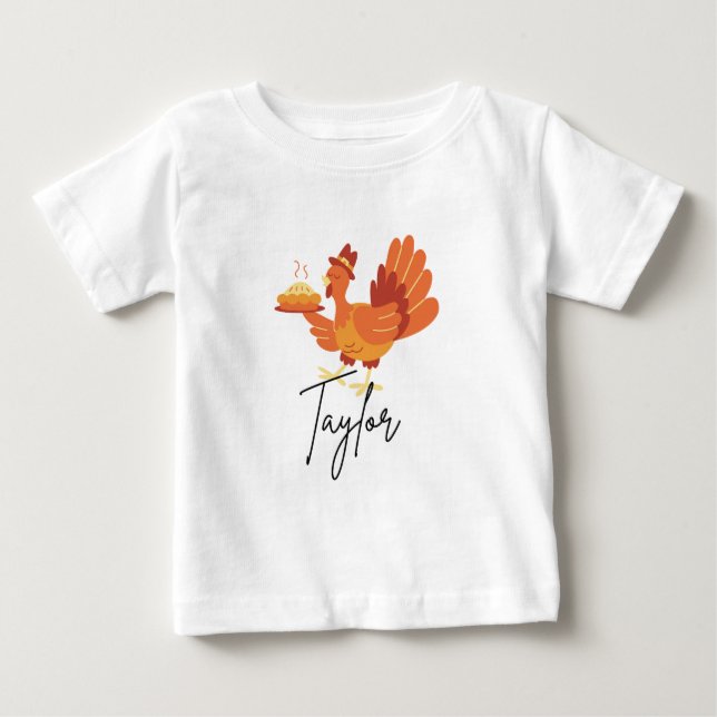 Custom Name Baby Thanksgiving Shirt  (Front)