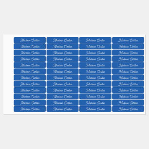 Custom Name Back To School Blue Iron On Kids' Labels