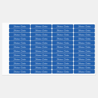 Custom Name Back To School Blue Iron On  Kids' Labels